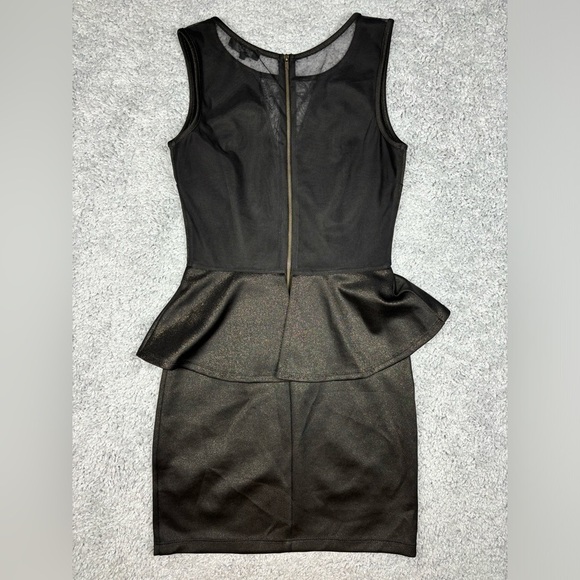 Guess Dress Womens Medium Peplum Ruffle Sleeveless Mesh Cut Outs Party Night Out - Picture 4 of 4